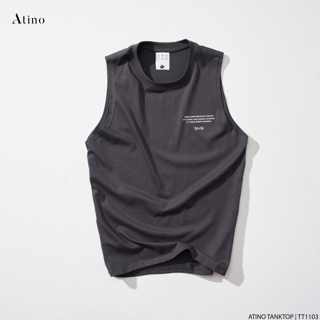 Áo Tank Top Nam AMBJIS ATINO Chất Cotton Thoáng Mát form Regular TT1103