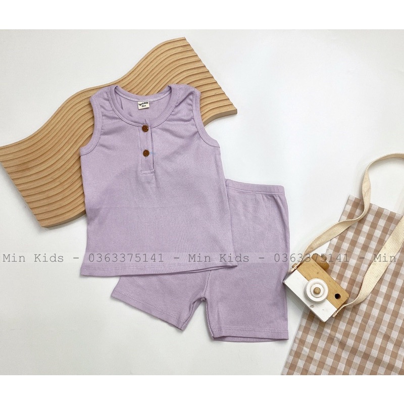 Bộ Thun Gân Sát Nách Cho Bé Trai, Bé Gái 7-17kg