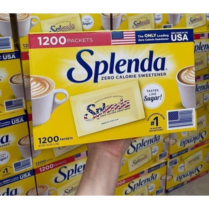 DATE 3.25 Đường ăn kiêng Splenda Zero Calorie Sweetener 1200 Packets 1.2KG THÙNG XẤU