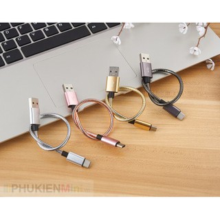 Cáp sạc dây dù ngắn 20cm cho iphone / android/ type-c