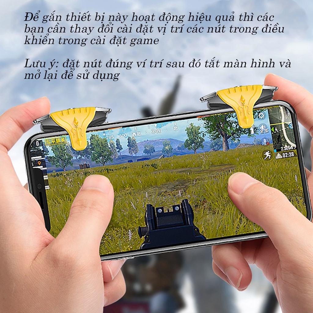 Nút  bắn Pubg,FF, ROL,..siêu nhạy, nút bấm X10.1 gắn chơi game điện thoại Tặng 4 găng tay chơi game chống mồ hôi gami