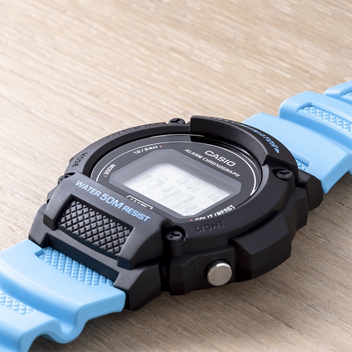Đồng hồ nam dây nhựa Casio Standard chính hãng Anh Khuê W-219H-2A2VDF (47mm)