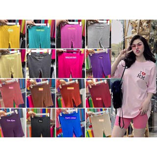 {Có NowShip nha} QUẦN NGỐ ĐÙI MÀU TRƠN - BIKER THÁI LAN 2 SIZE - LEGGING TRÊN GỐI RAINBOW 🌈