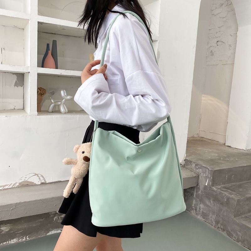 Túi Xách Canvas Mềm Mại Màu Trơn Thanh Lịch Chất Lượng Cao Cho Nữ