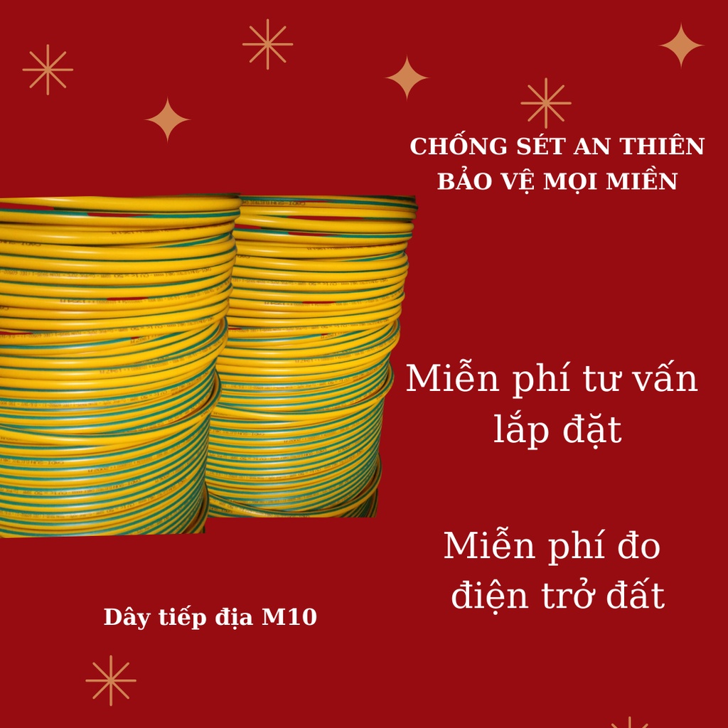 10 mét Dây tiếp địa Cadisun, thiết diện 1x10mm2