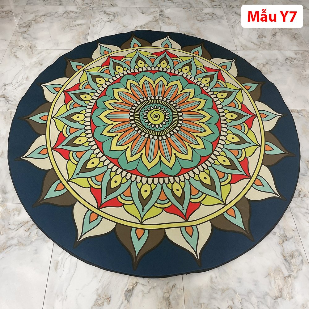 THẢM TRÒN YOGA 1M8 - THẢM MANDALA - ĐẾ CAO SU CHỐNG THẤM - TRƠN TRƯỢT