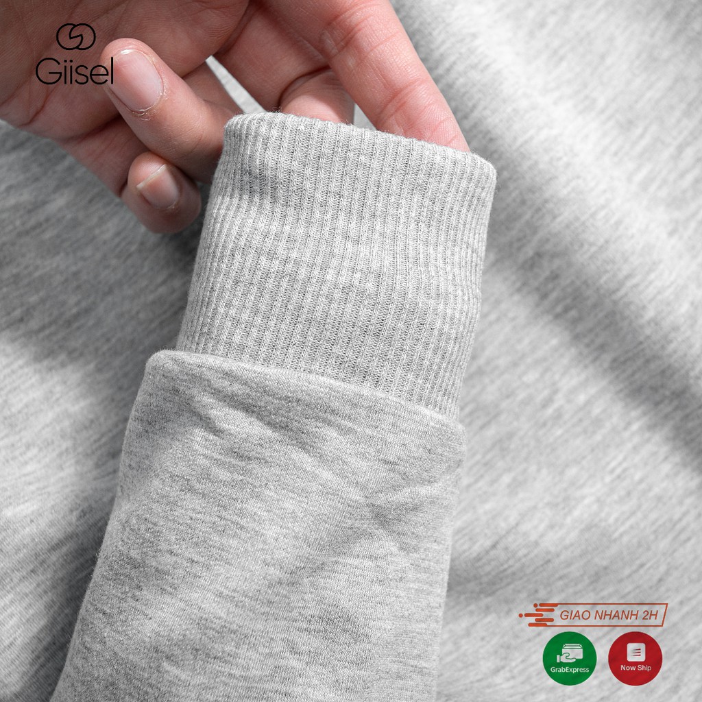 Bộ nỉ thể thao dài tay chất liệu nỉ da cá - 2 màu : Đen và ghi xám