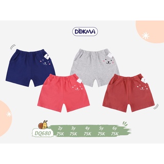 Dokma Quần đùi bé gái họa tiết tai gấu túi quần 2-6 tuổi DQ680
