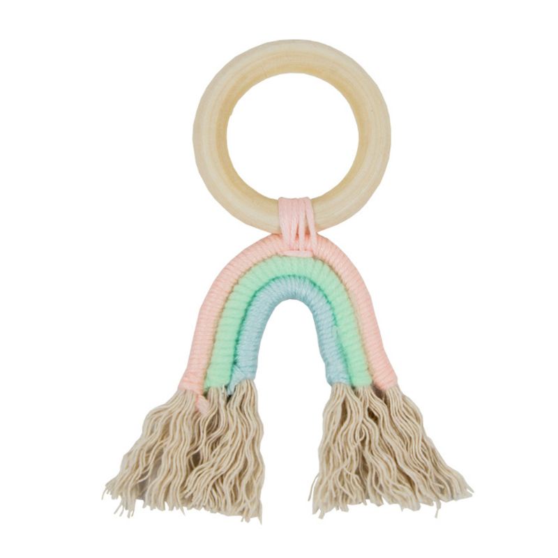 Đồ Chơi Vòng Macrame Hữu Cơ Bằng Cotton Tự Nhiên Dành Cho Bé Mọc Răng