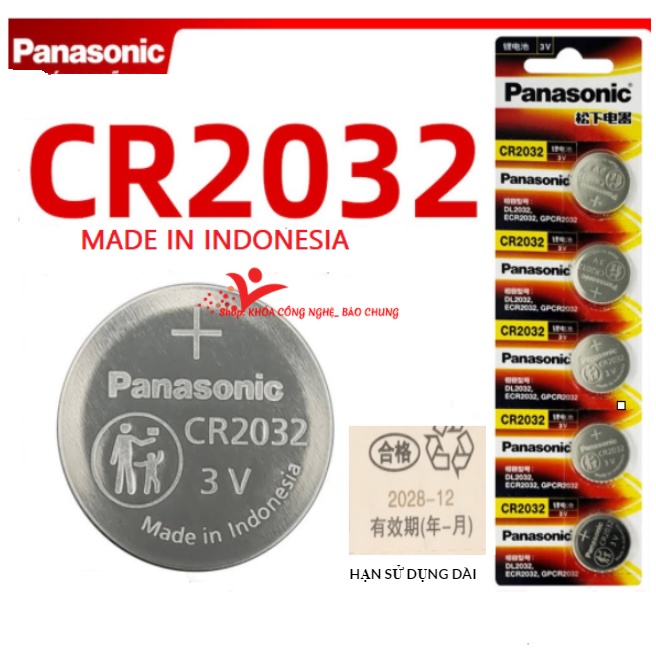 Pin 2032 cr lithium thời gian sử dụng lên đến 3 năm dành cho các thiết bị điện tử.