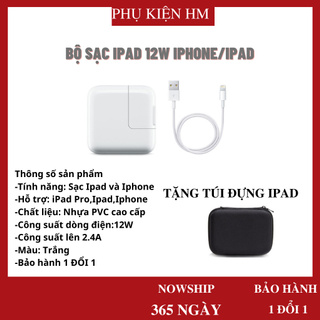 [CHÍNH HÃNG] BỘ SẠC IPAD 12W nguyên seal theo máy 1 ĐỔI 1