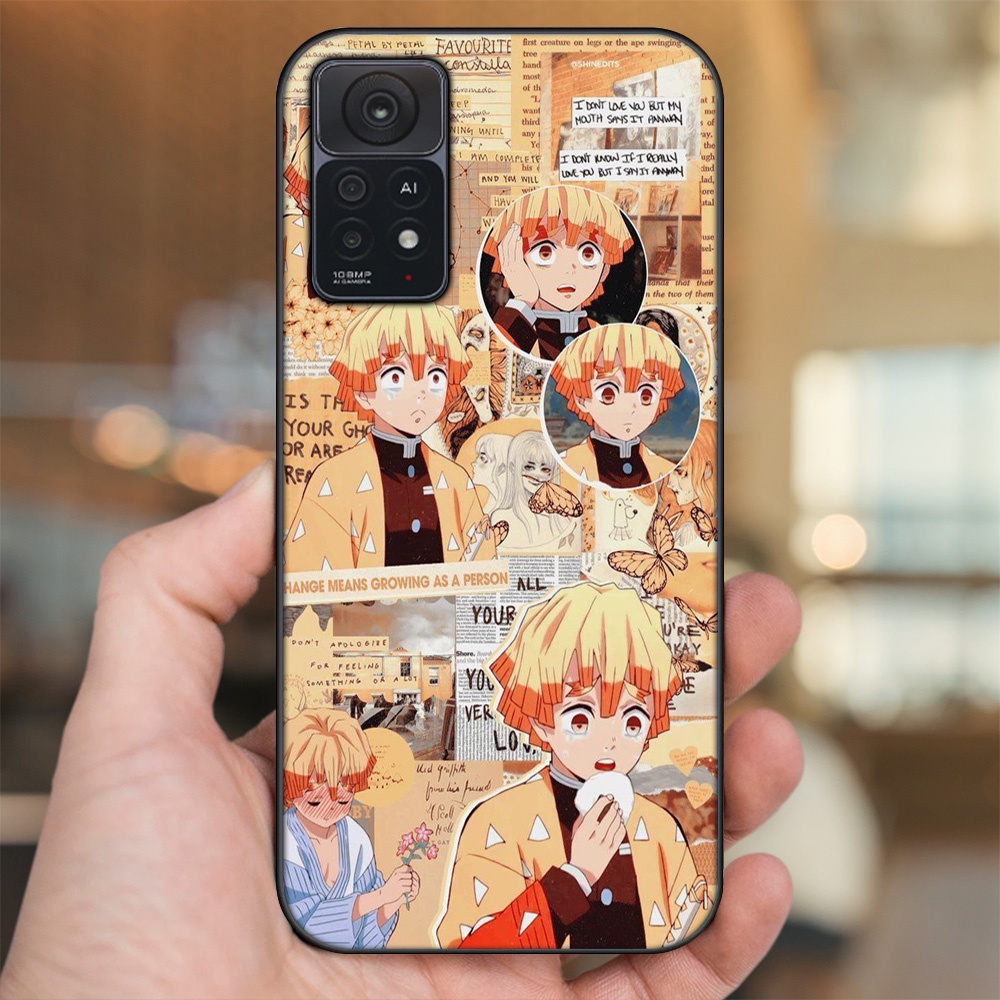 Ốp lưng Xiaomi Redmi Note 11 Pro 5G viền đen in hình Zenitsu Kimetsu no Yaiba