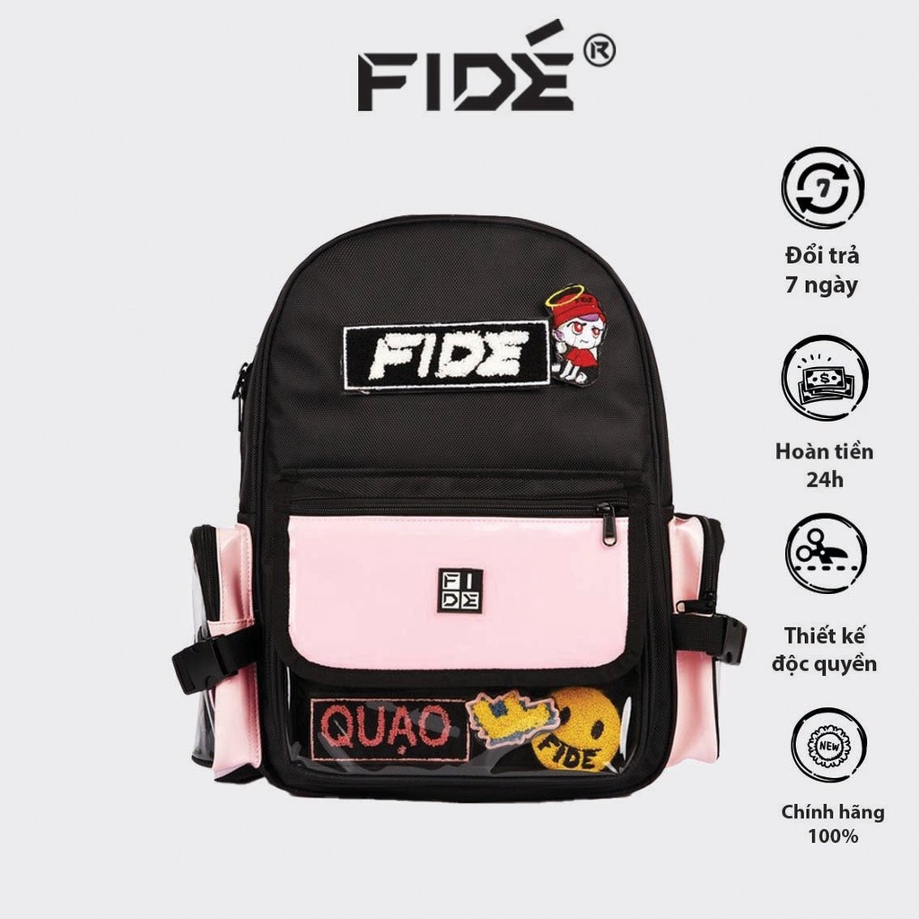 Balo FIDE OFFICIAL ss2 đi học đi chơi thời trang nam nữ SS2 MÀU HỒNG
