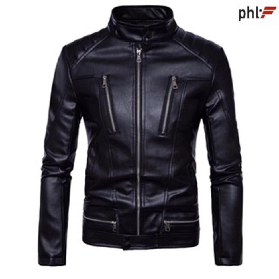 Áo khoác da nam lót dù 6 dây kéo cao cấp FHL Fashion AD23 SIÊU RẺ