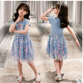 Đầm Công Chúa Bxqy0001 Đính Kim Sa Lấp Lánh Màu Tím Dễ Thương Cho Bé Gái