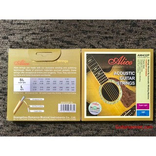 Dây đàn Guitar Acoustic Alice AW432 kim loại huyền thoại- Tặng pick gẩy Alice chính hãng