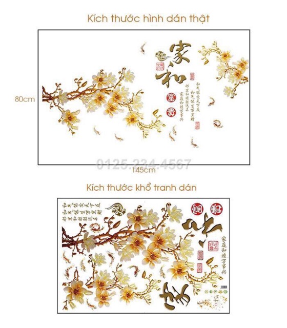 Decal dán tường Hoa mai vàng | BigBuy360 - bigbuy360.vn