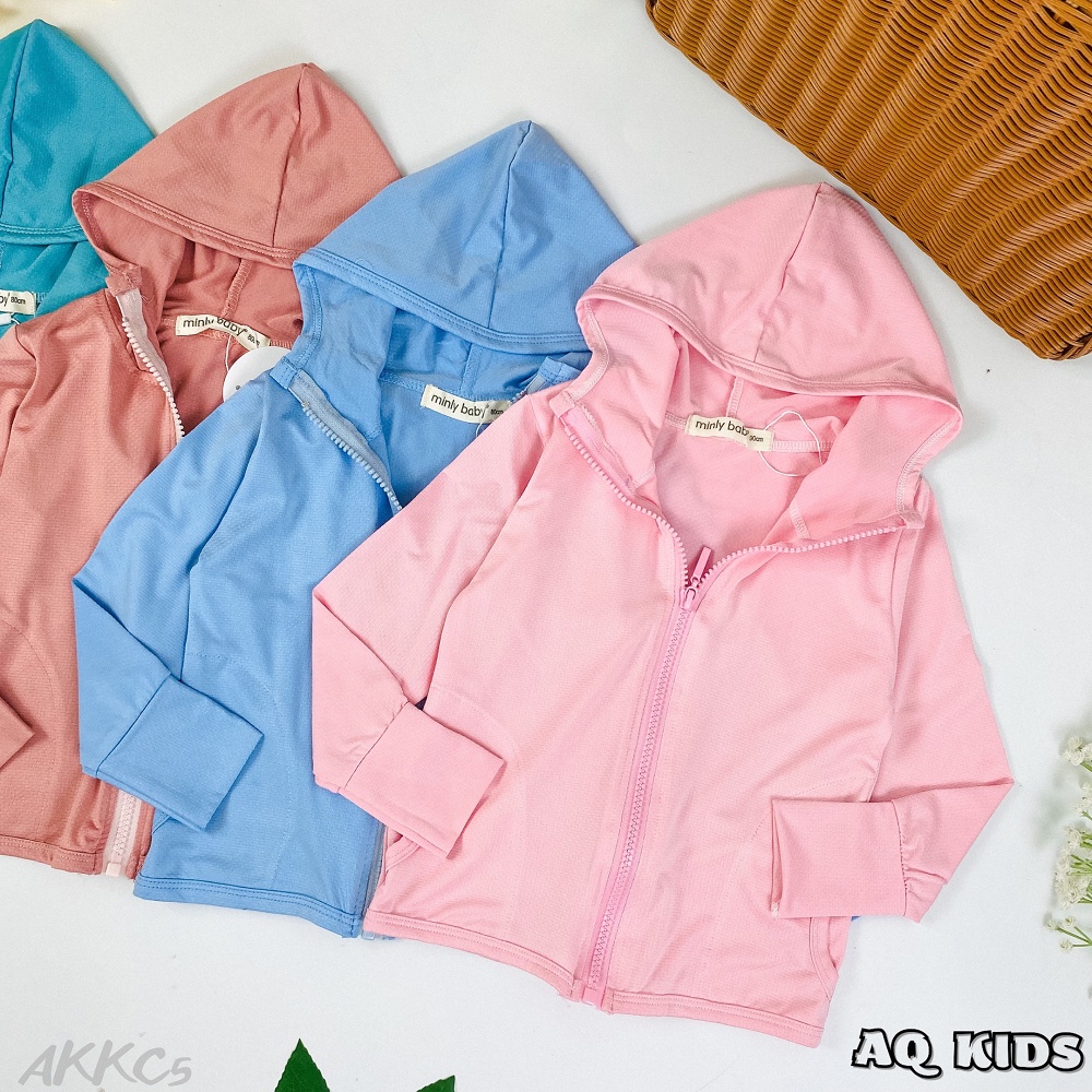 [Bé 7-35kg] Áo khoác chống nắng cho bé vải thun kim cương Minlybaby chống tia UV, thông hơi tốt - Unibaby AKTKC