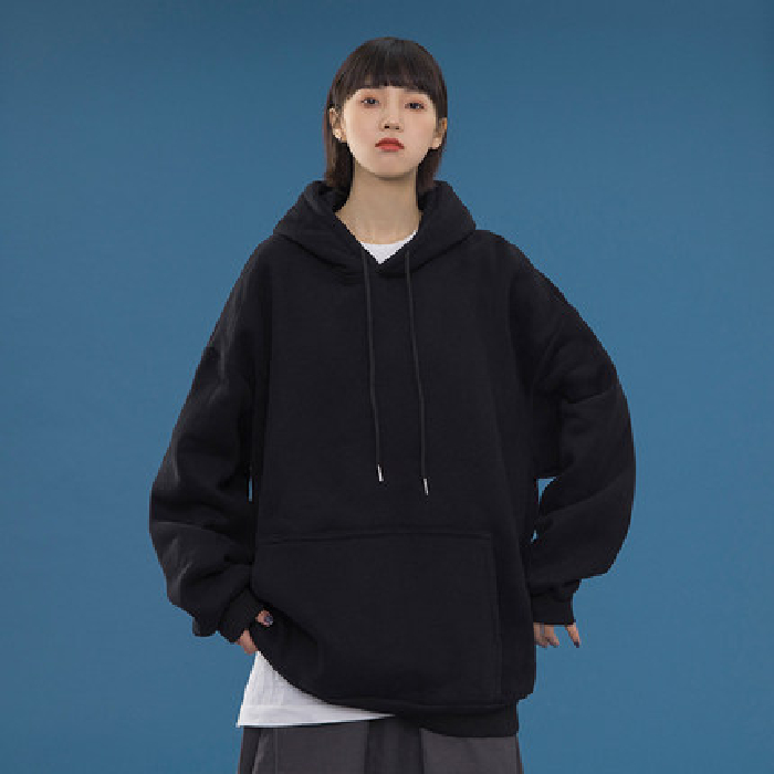 Áo Hoodie Tay Dài Màu Trơn Phong Cách Hàn Quốc Cho Cặp Đôi