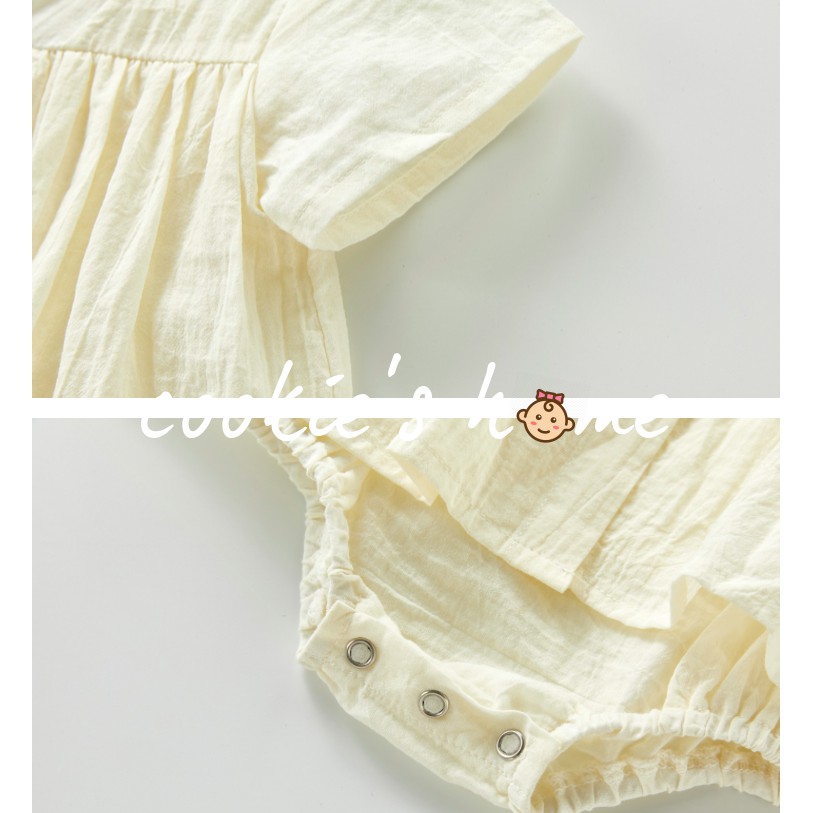 [MUA 1️⃣ TẶNG 1️⃣ ]Set áo liền quần vải xô cho bé gái sơ sinh set áo ren trắng cho bé gái sơ sinh