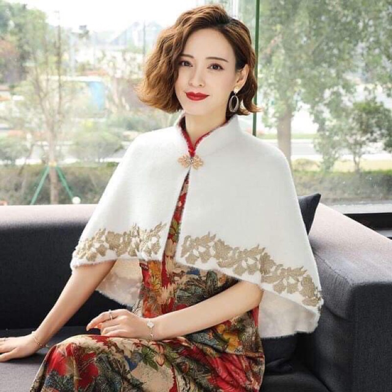 Áo khoác choàng dạ len sang trọng NP2457 | BigBuy360 - bigbuy360.vn