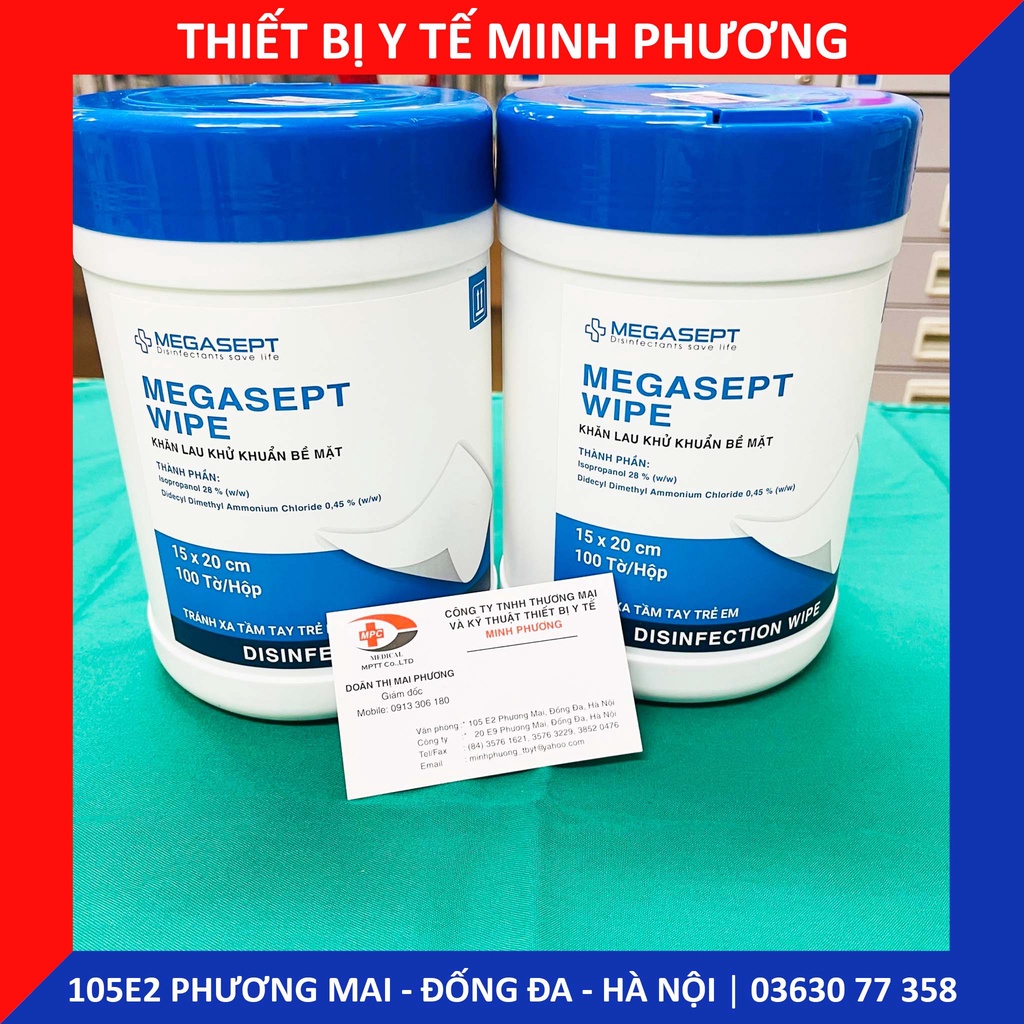 Khăn lau khử khuẩn bề mặt MEGASEPT WIPE