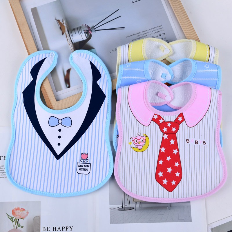 Yếm ăn dặm cúc bấm chống thấm nước cho bé