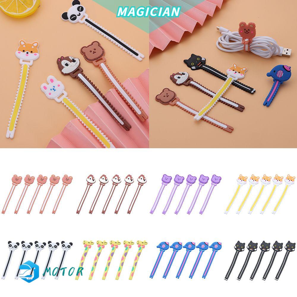 Set 5 Dây Quấn Bảo Vệ Dây Cáp Kiểu Dáng Hoạt Hình Dễ Thương|Dụng Cụ Quấn Dây Cáp Gọn Gàng Bằng Silicone Thiết Kế Dễ Thương