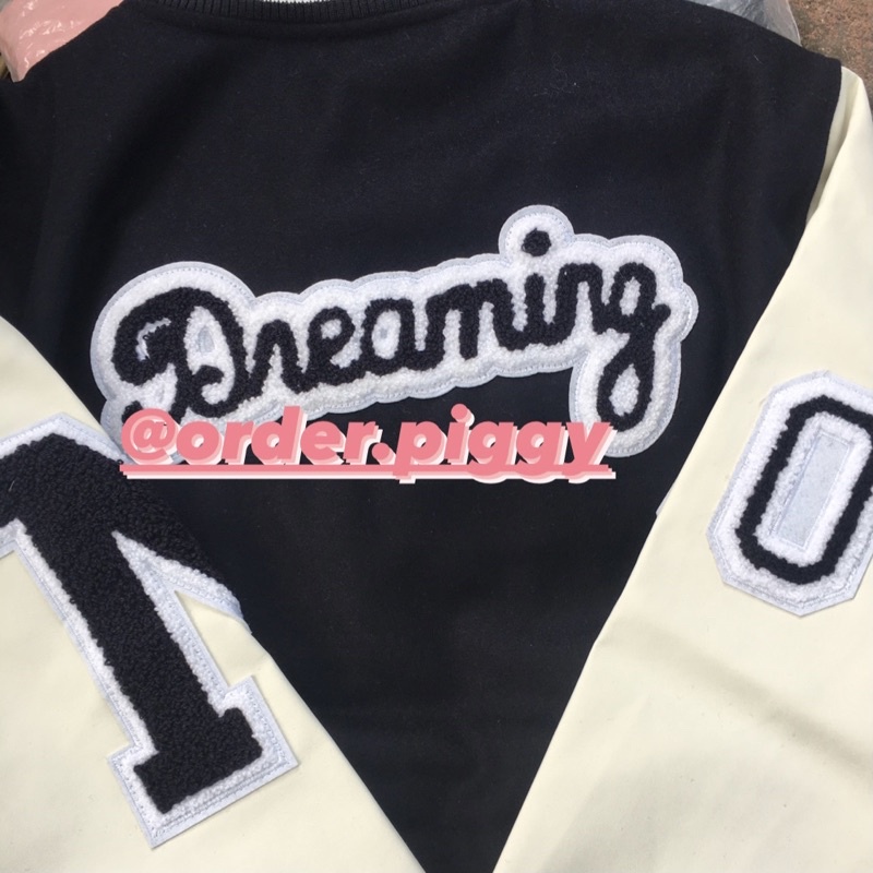 Áo Khoác MLBNY Jacket Logo L Dreaming Tay Da PU - Chính Hãng