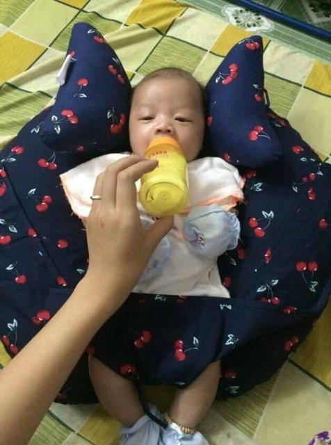 Gối Chống Trào Ngược,Loại Đa Năng, Gối Chữ C Cao Cấp Chất Cotton Thấm Hút Mồ Hôi Cho Bé