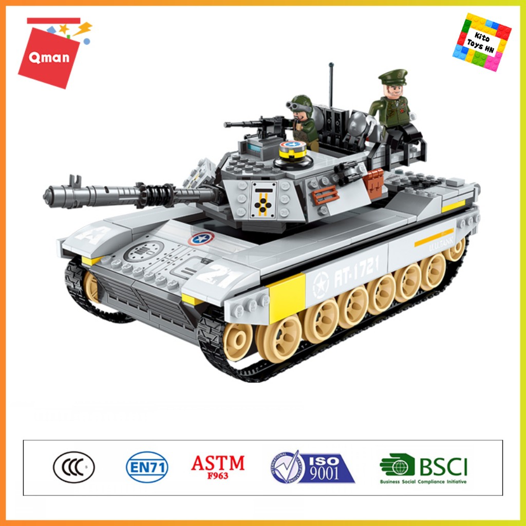 Bộ Đồ Chơi Lego Lắp Ráp Mô Hình Qman 1721 Xe Tank Quân Sự Lội Nước 482 Chi Tiết 5 Minifigures Cho Trẻ Từ 6 Tuổi