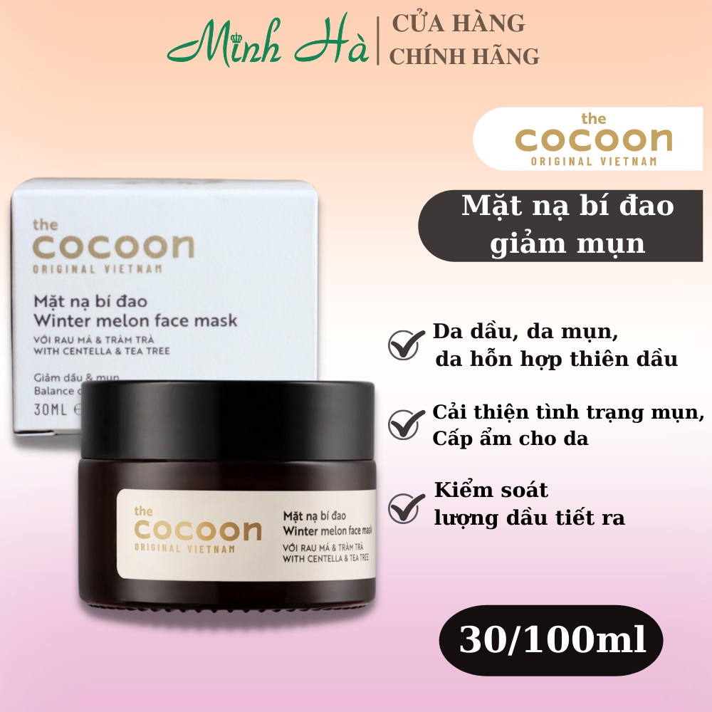 Mặt nạ bí đao Cocoon kiểm soát dầu, giảm mụn, làm thoáng lỗ chân lông