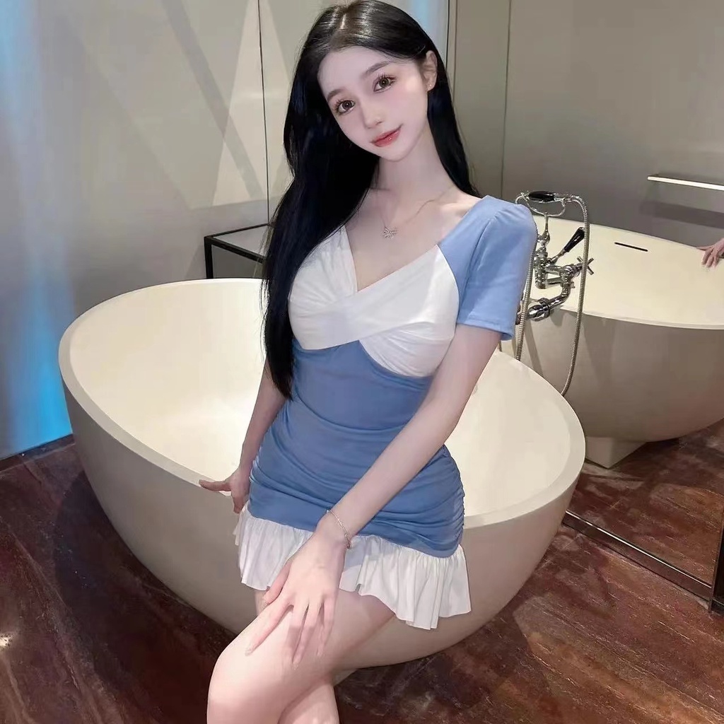 Đầm Cổ Chữ V Thiết Kế Mới Thời Trang Mùa Hè Theo Phong Cách Hàn Quốc Dành Cho Nữ
