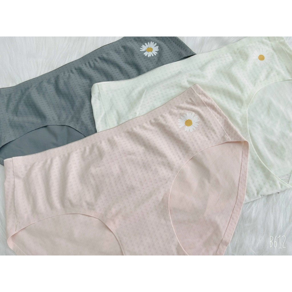 Quần Lót Nữ Đúc Su Thun Lạnh Hoa Cúc Cao Cấp Không Đường May Mềm Mại Kháng Khuẩn Min Underwear- 02110