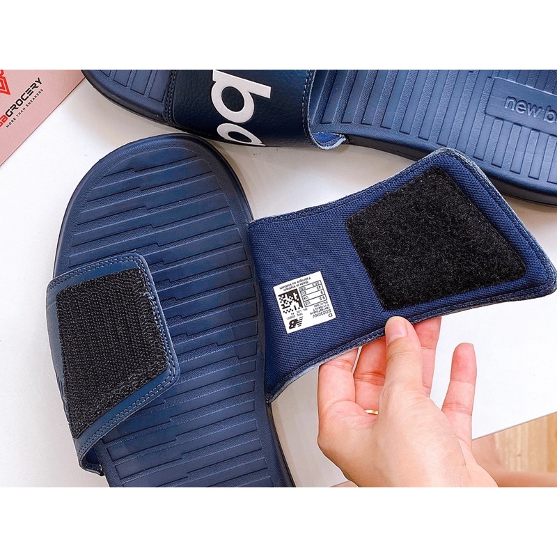 Dép quai ngang dán New Balance cực xịn siêu êm - Ảnh thật shop chụp