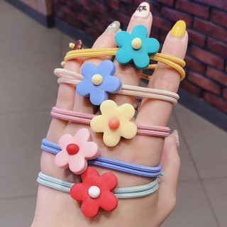Dây cột tóc hình bông hoa nhiều màu - dt09