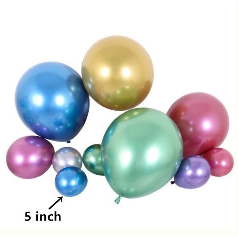 Set 10 Bong Bóng Cao Su 5 Inch Ánh Kim Loại Dùng Trang Trí Tiệc Cưới/Sinh Nhật