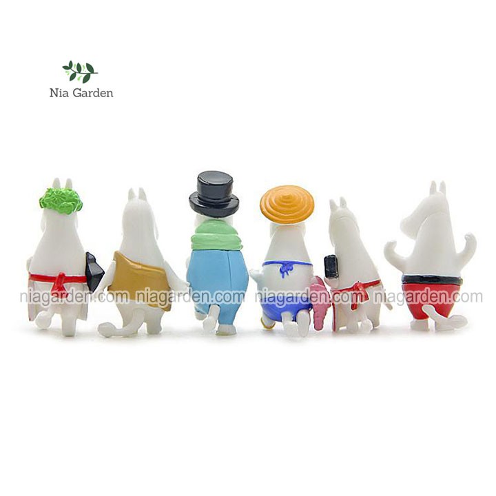 Tiểu cảnh hà mã Moomin, trang trí chậu cây nhỏ, chậu để bàn - PKTC