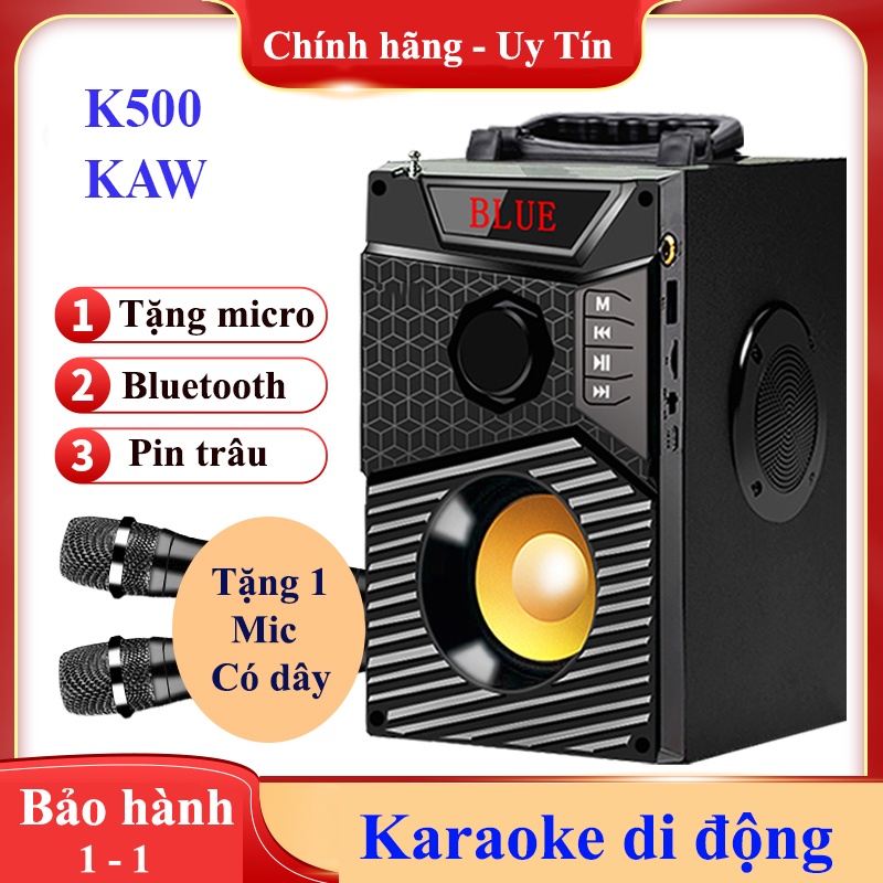 Loa Bluetooth Karaoke Mini Cầm Tay A300-K500 Tặng Kèm Micro Có Dây Cao Cấp