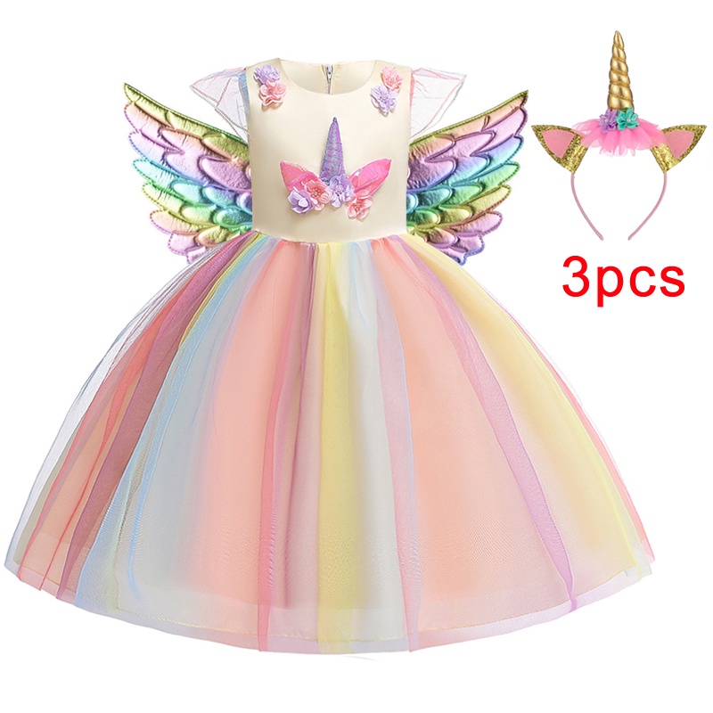 Bộ đầm tutu MQATZ 3 món phong cách kỳ lân xinh xắn dành cho bé gái
