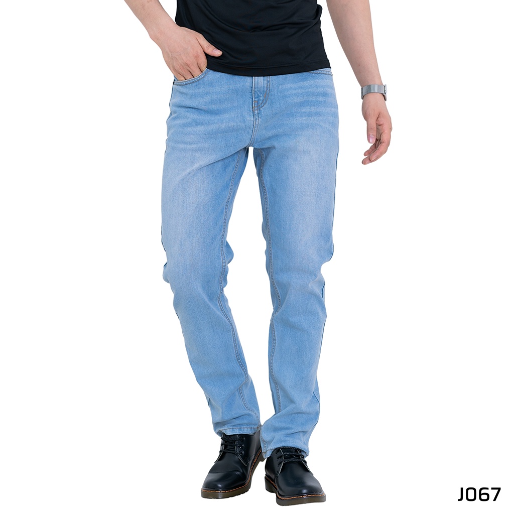 Quần Jean Nam Trơn Dáng Ôm Ống Côn H90 Chất Bò Co Giãn Trẻ Trung J067