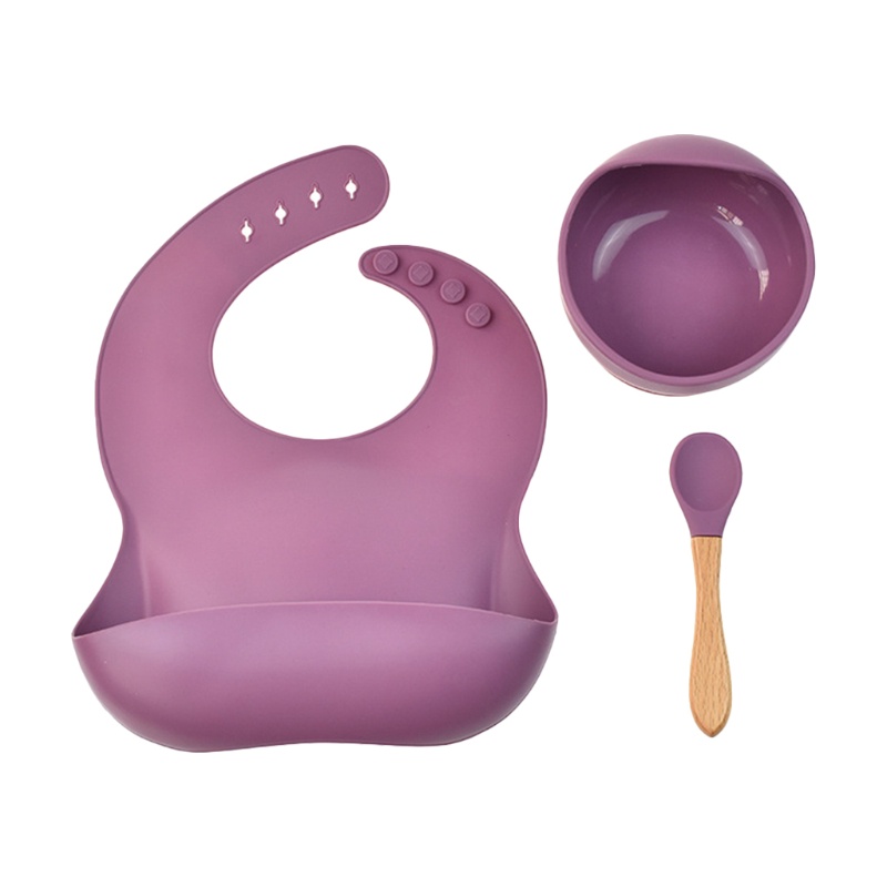 Bộ 3 Dụng Cụ Ăn Bằng Silicone Chống Trượt Chống Thấm Nước Cho Bé