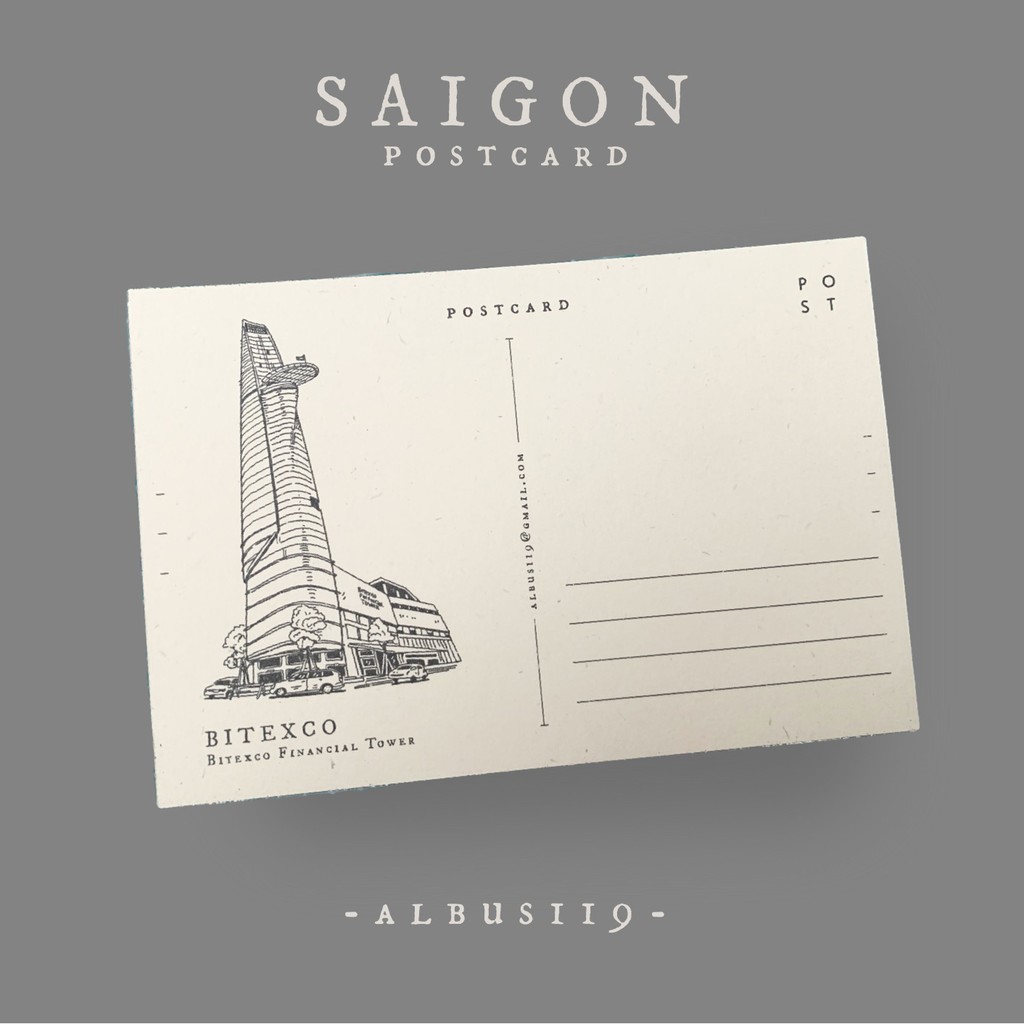 Postcard Saigon | Bưu Thiếp chủ đề Sài Gòn giấy dày [HÀNG THIẾT KẾ] | Zip A1