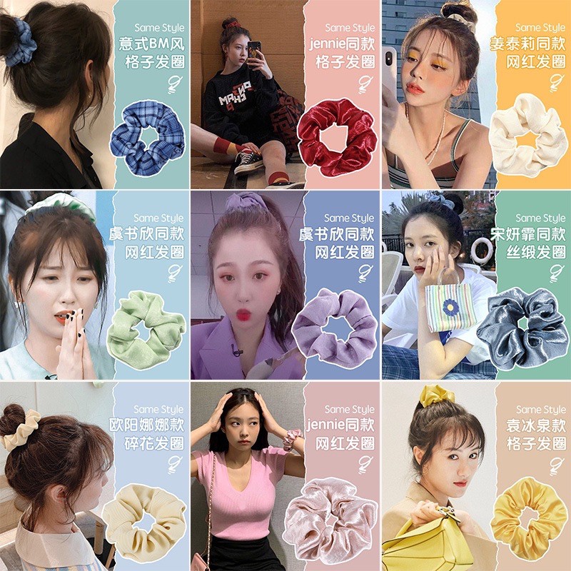Dây buộc tóc vải lụa satin Scrunchies nhiều màu | BigBuy360 - bigbuy360.vn