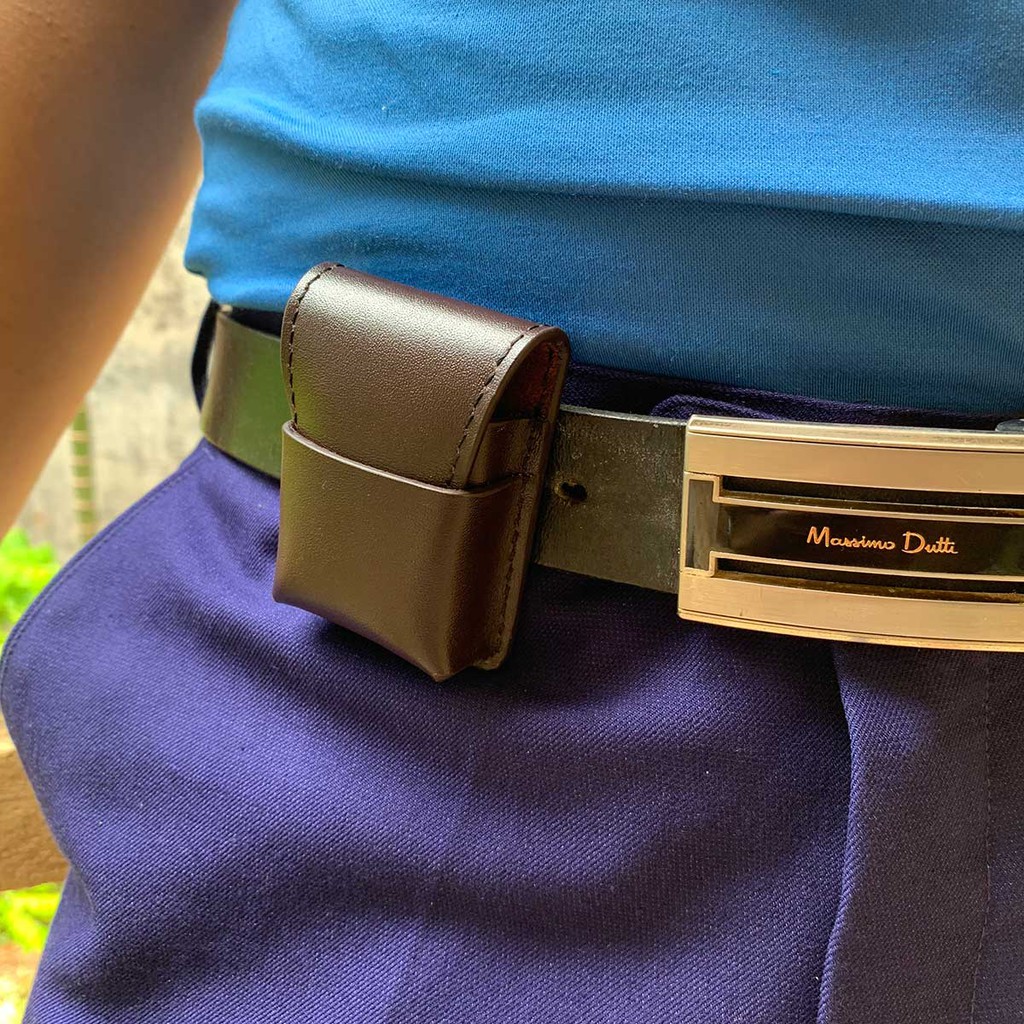 Bao da zippo màu nâu - Da bò xịn - Đồ da thủ công Mino Crafts F07