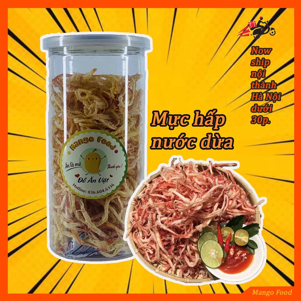 Mực sợi hấp nước dừa đặc sản đóng hũ PET MANGO STORE | BigBuy360 - bigbuy360.vn