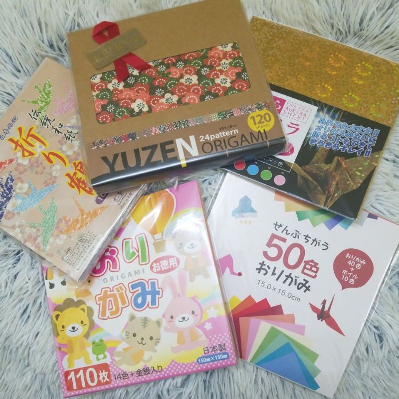 ORIGAMI- Giấy xếp hạc/xếp hình mua ở Nhật Bản 100- 370 tờ [New 100%]