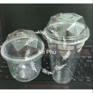 50 Ly Nhựa Trà Sữa Nắp Kim Cương 360ml 500ml 700ml