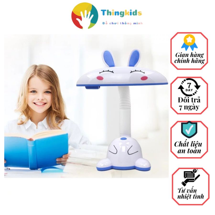 Đèn học để bàn cho bé hình thỏ có hộp đựng bút tiện lợi - Thingkids