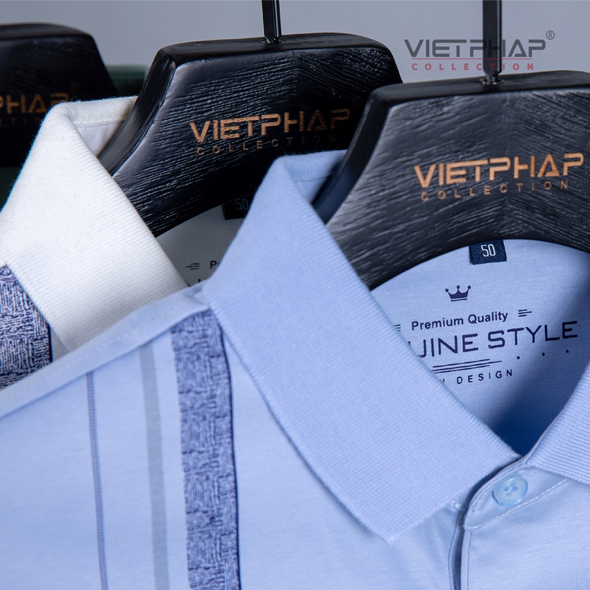 Áo Thun Polo Nam VIET PHÁP / có túi chất vải thun Cotton Lạnh /  thấm hút mồ hôi / siêu mát 31774